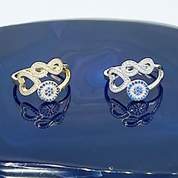 Evil Eye Infinity Heart Ring (925) - Picture 1 of 4